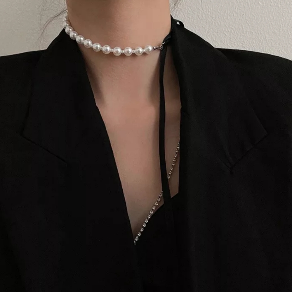Anthro Freshwater Pearl choker necklace 14" - Picture 9 of 9